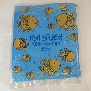 Avon Fish Splash Rain Poncho Large Children's Size 5-6
